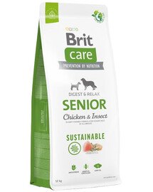 BRIT Care Dog Sustainable Senior Chicken & Insect pro starší psy s kuřecím masem a hmyzem 12kg