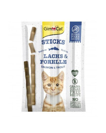 GIMCAT Sticks Salmon&Trout 4 ks. tyčinky s lososem a pstruhem