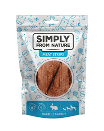 SIMPLY FROM NATURE Králičí stripsy s mrkví pro psy 80 g