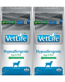 FARMINA Vet Life Hypoallergenic granule pro psy s vejci a rýží 2 x 12 kg