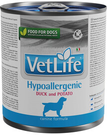 FARMINA VetLife Hypoallergenic Duck & Potato dietní krmivo pro psy 300 g