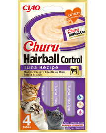 INABA Churu Hairball Tuna 4x14 g detoxikační kúra s tuňákem