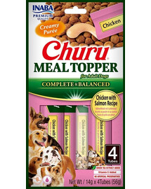 INABA Dog Meal Topper Chicken Salmon 4x14 g krémový doplněk stravy pro psy s kuřecím masem a lososem