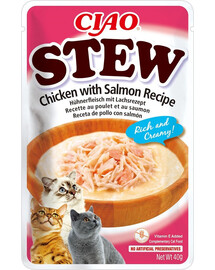 INABA CIAO Stew Pokrm z kuřete a lososa 40g