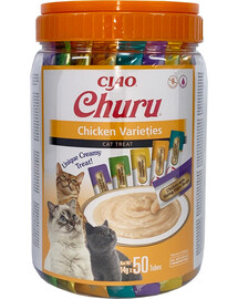 INABA Churu Variety Chicken kuře pro kočky sklenice 50x14g (700g)