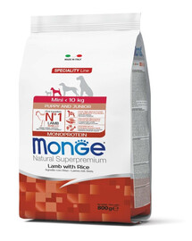 MONGE Dog Mini Puppy Jehně, rýže a brambory 800g