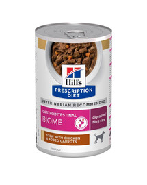 HILL'S Prescription Diet Canine Gastrointestinal Biome Digestive Care Stew s kuřecím masem a mrkví 354 g konzervy