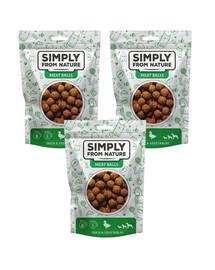 SIMPLY FROM NATURE Meat Balls Kulki s kachnou a zeleninou pro psy 3x80 g
