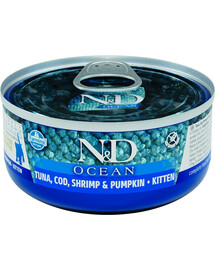 FARMINA N&D Ocean Cat Kitten Tuňák, treska, krevety, dýně 70 g