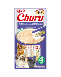 INABA Churu Tuna with clam flavour 4x14g s tuňákem a škeblemi