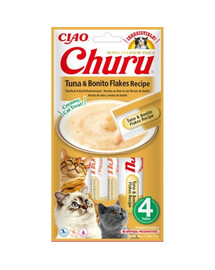 INABA Churu Tuna with bonito flakes 4x14g s tuňákem a vločkami