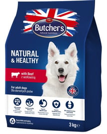 BUTCHER'S Natural&Healthy Suché krmivo pro psy s hovězím masem 6 kg (2 x 3 kg)