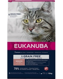 EUKANUBA Grain Free Senior Losos 10 kg pro starší kočky