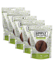 SIMPLY FROM NATURE Meat Strips pamlsky s jelením masem pro psy 5x80 g