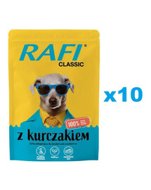 RAFI Classic kuřecí mokré krmivo pro psy 400g x 10