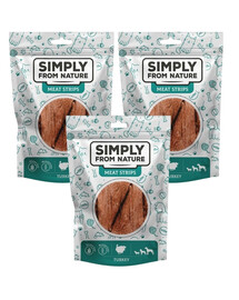SIMPLY FROM NATURE Meat Strips Krůtí stripsy pro psy  3x80 g