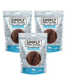 SIMPLY FROM NATURE Meat Strips Zvěřinové stripsy pro psy  3x80 g