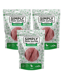 SIMPLY FROM NATURE Meat Strips Kachní stripsy pro psy 3x80 g