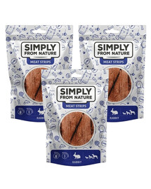 SIMPLY FROM NATURE Meat Strips Králičí stripsy pro psy  3x80 g