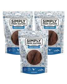SIMPLY FROM NATURE Meat Strips Bažantí stripsy pro psy 3x80 g