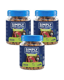 SIMPLY FROM NATURE Smart Bites Tréninkové pamlsky z jeleního masa  3x130 g