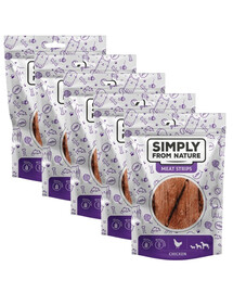 SIMPLY FROM NATURE Meat Strips pamlsky s kuřecím masem pro psy 5x80 g
