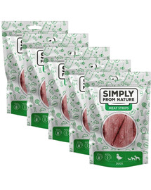 SIMPLY FROM NATURE Meat Strips pamlsky s kachním masem pro psy 5x80 g
