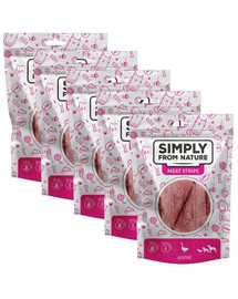 SIMPLY FROM NATURE Meat Strips pamlsky s husou pro psy 5x80 g