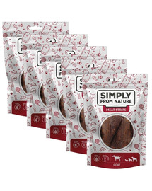 SIMPLY FROM NATURE Meat Strips Kozí stripsy pro psy 5x80 g