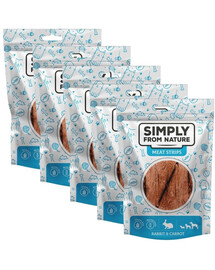 SIMPLY FROM NATURE Meat Strips Králík s mrkví pro psy 5x80 g