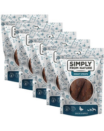SIMPLY FROM NATURE Meat Strips Kachní stripsy s jablkem pro psy 5x80 g