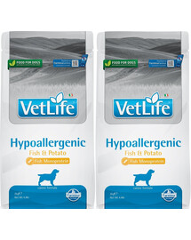 FARMINA Vet Life Hypoalergenní krmivo s rybami a bramborami pro psy s alergiemi 2 x 2 kg