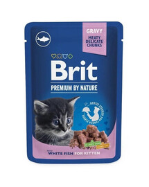 BRIT PREMIUM Pouch White Fish Kitten 24x100g s bílou rybou pro koťata