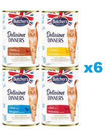 BUTCHERS Deliciuos Dinners Mix v želé 24x400 g
