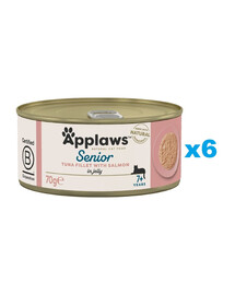 APPLAWS Cat Senior Jelly Tuňák a Losos v želé 6x70g