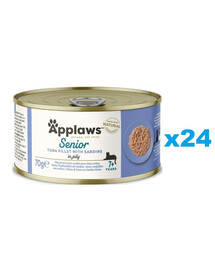 APPLAWS Cat Senior Jelly Tuňák a sardinky v želé 24x70 g