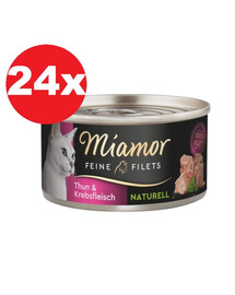 MIAMOR Feine Filets Naturell Tuna&Crab 24x80g tuňák a krab ve vlastní omáčce