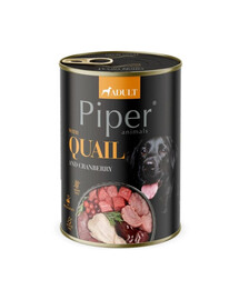 PIPER Mokré krmivo s křepelkou a brusinkami pro psy 400g