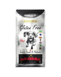 BIOFEED EUPHORIA Gluten Frees hovězím masem pro štěňata středních plemen 2 kg