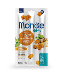MONGE Dog Sticks Adult Pstruh s kurkumou 45g