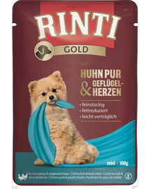RINTI Chicken Pure&Poultry hearts Mini s kuřecím masem a srdíčkami 100 g