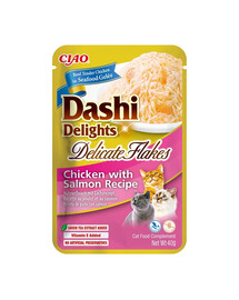 INABA Cat Dashi Delights Delicate Flakes Chicken & Salmon 40g