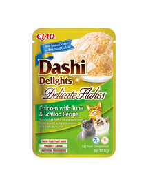 INABA Cat Dashi Delights Delicate Flakes Chicken, tuna and scallops 40g