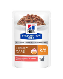 HILL'S Prescription Diet Feline k/d Kidney Care z łososiem 12x85 g w saszetkach