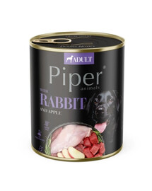 PIPER s králíkem a jablky 800g mokré krmivo pro psy