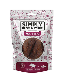 SIMPLY FROM NATURE Meat Strips Zvěřina s konopím pro psy 80g
