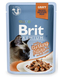 BRIT Premium Cat Fillets in Gravy krůtí mokré krmivo pro kočky 24x85g