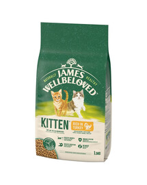 JAMES WELLBELOVED Kitten 1,5 kg suché kompletní krmivo pro koťata do 12 měsíců s vysokým obsahem krůtího masa a rýže