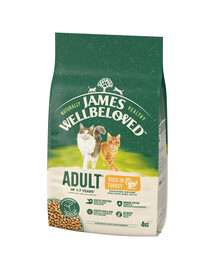 JAMES WELLBELOVED Adult 4 kg suché kompletní krmivo pro dospělé kočky od 1 do 7 let s vysokým obsahem krůtího masa