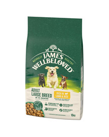 JAMES WELLBELOVED Adult 10 kg kompletní suché krmivo pro dospělé psy velkých plemen >14 měsíců - 10 let, bohaté na jehněčí maso a rýži